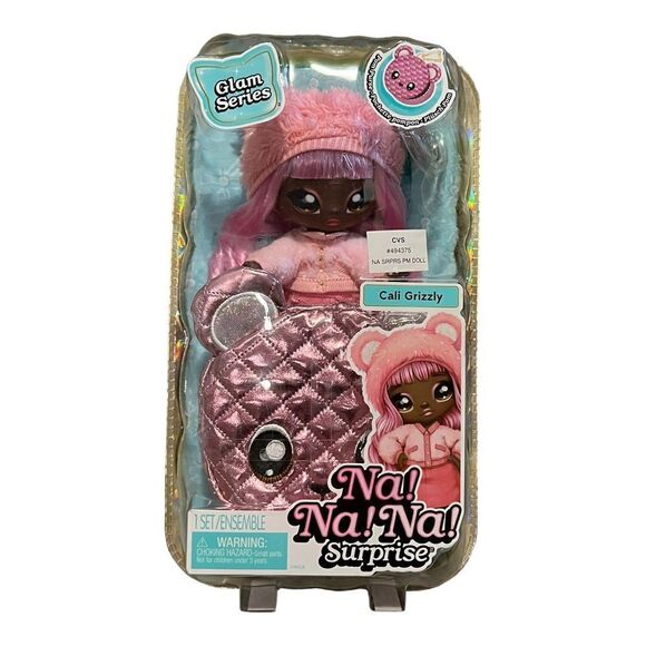 Na! Na! Na! Surprise 2-in-1 Pom Doll Glam Series Cali Grizzly Pink New - Picture 1 of 4